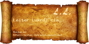 Leiter Lukrécia névjegykártya